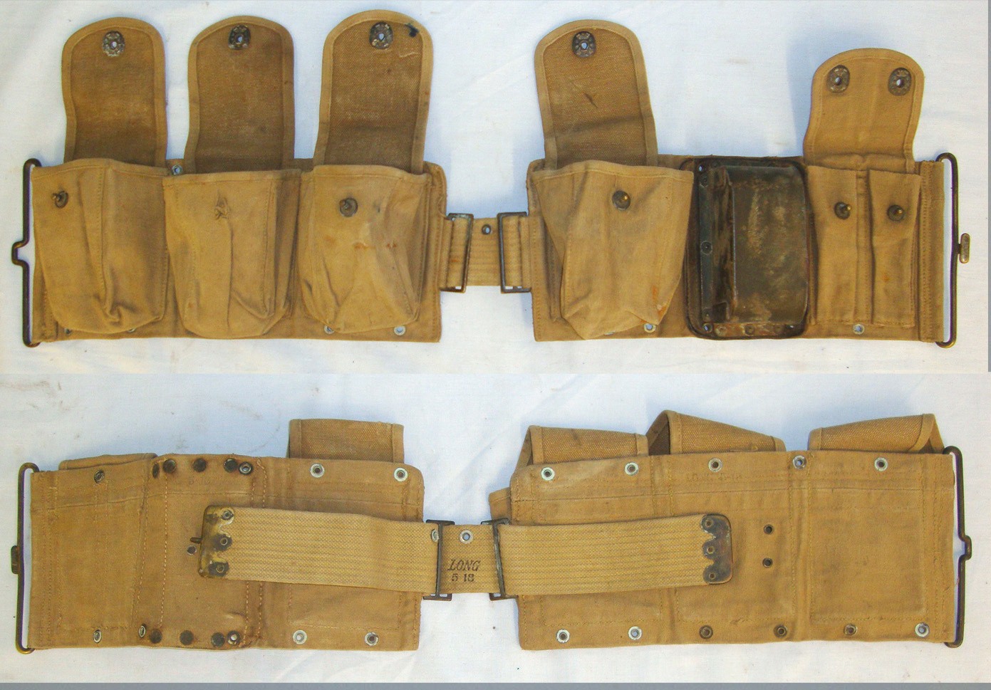 WW1 1918 U.S. Army Ammunition Pouch Carrier Belt For M1918 Browning 30-06 Calibre Automatic Rifles (BAR) By Long. MISC 923  Care & Storage
