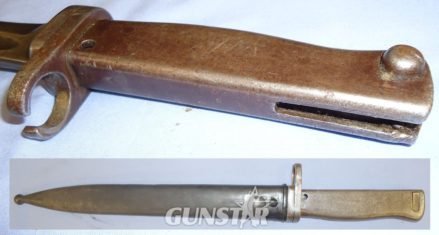 WWI Imperial German Model 1888/98 Ersatz Bayonet and Scabbard. 22400. Bayonet