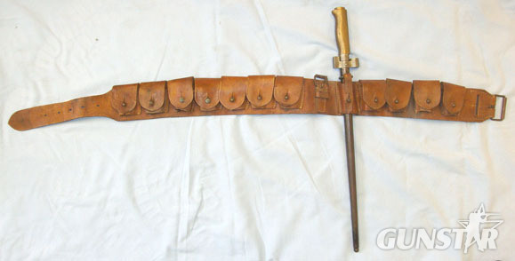 French Leather Ammunition Bandolier / Belt With 11 Pouches For 3 Round , 8mm Cal French Leather Ammunition Bandolier / Belt With 11 Pouches For 3 Round , 8mm Cal Antique & Militaria in 