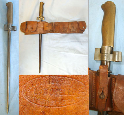 French Leather Ammunition Bandolier / Belt With 11 Pouches For 3 Round , 8mm Cal French Leather Ammunition Bandolier / Belt With 11 Pouches For 3 Round , 8mm Cal Antique & Militaria