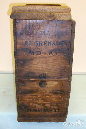  American WW2 1942 Dated Wooden US M9A1 Anti-Tank Grenade Box. M9A1 Anti-Tank Grenade Box. Antique & Militaria