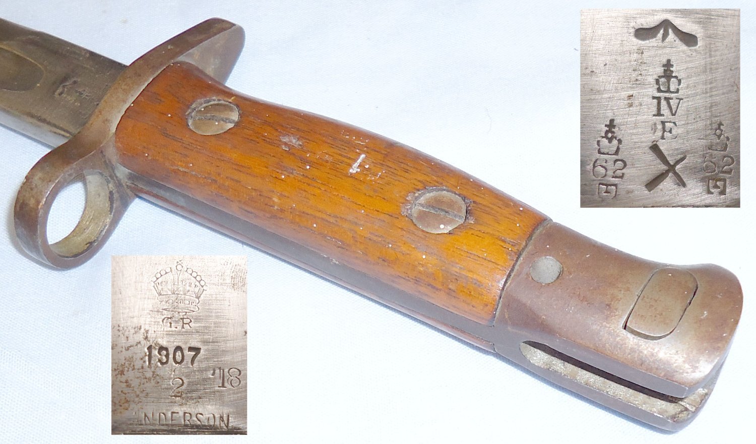 WWII 1907 Pattern Sanderson Bayonet Dated 1918 and Indian Scabbard. BAYO 136. Bayonet