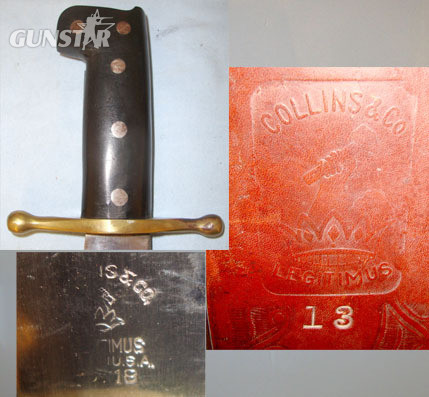 Collins & Co, Crown & hammer trademark, Legitimus Made In USA No.18 Knive