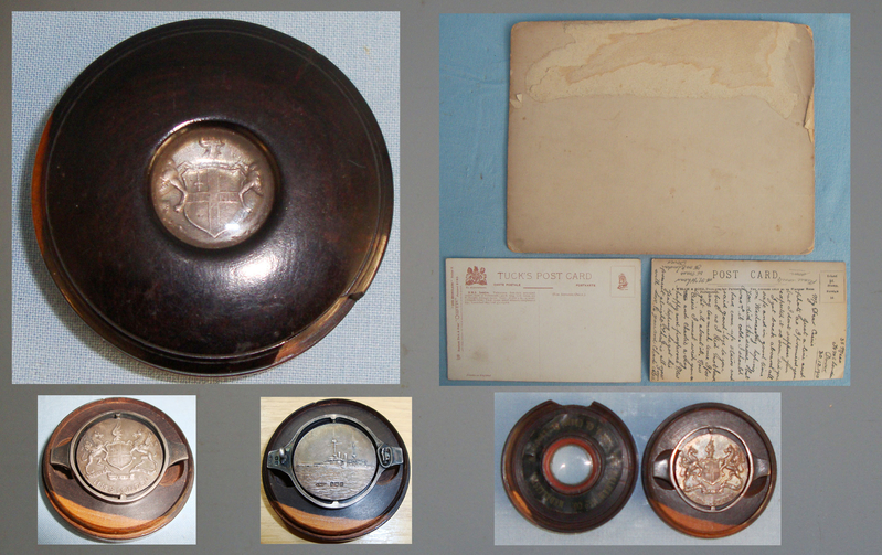  1910 H.M.S. London ‘Sweetheart Brooch/Medallion’ Birmingham Silver Hallmark, in Fitted Case and Postcards. MISC 904. 1910 H.M.S. London ‘Sweetheart Brooch/Medallion’ Birmingham Silver Hallmark, in Fitted Case and Postcards. MISC 904. Other Accessory