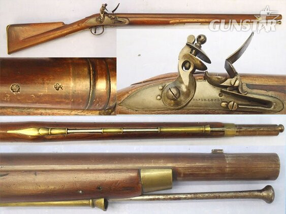 Raper (Leeds) British Officers Musket Bore, Model 1799 Eliott Yeomanry Flintlock Carbine by Raper of Leeds. Sn - 21879 Single Shot .75 Cal Muzzleloader Rifle in 