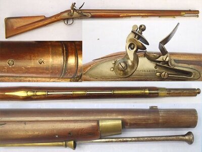 Raper (Leeds) British Officers Musket Bore, Model 1799 Eliott Yeomanry Flintlock Carbine by Raper of Leeds. Sn - 21879 Single Shot .75 Cal Muzzleloader Rifle