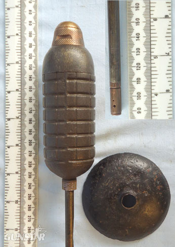 1914 Rod Rifle Grenade with Ranging Disc. German WW1 Unfired Model of 1914 Rod Rifle Grenade with Ranging Disc. Antique & Militaria