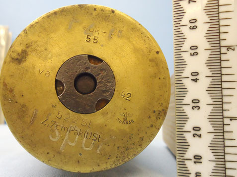 DEACTIVATED INERT. German Made WW2 1942 Dated High Explosive Tracer (HET) 4.7cmP DEACTIVATED INERT. German Made WW2 1942 Dated High Explosive Tracer (HET) 4.7cmP