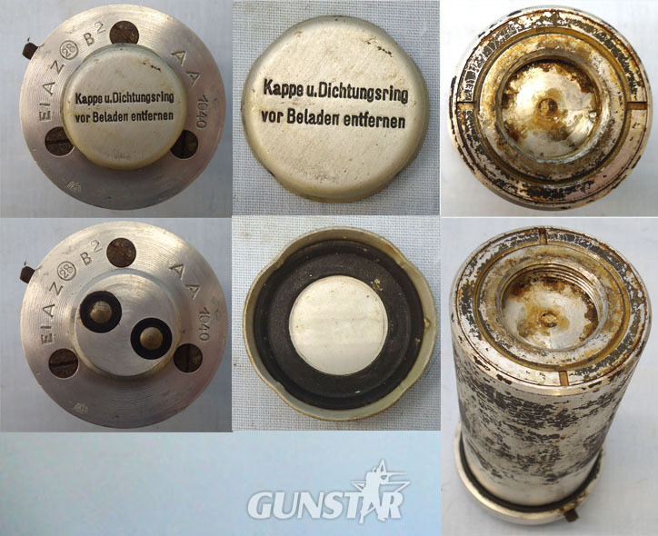 INERT DEACTIVATED, WW2, 1940 Dated German No 28B2 Bomb Fuse And Bakelite Transit Container. - O 1795 INERT DEACTIVATED, WW2, 1940 Dated German No 28B2 Bomb Fuse And Bakelite Transit Container. - O 1795  Other Ammunition