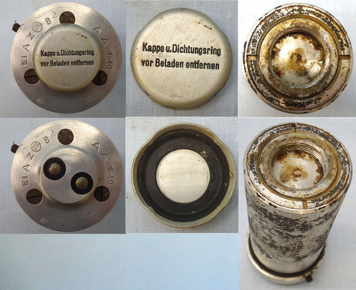 INERT DEACTIVATED, WW2, 1940 Dated German No 28B2 Bomb Fuse And Bakelite Transit Container. - O 1795 INERT DEACTIVATED, WW2, 1940 Dated German No 28B2 Bomb Fuse And Bakelite Transit Container. - O 1795  Other Ammunition