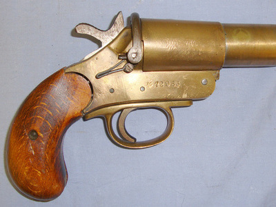 British WW1 Era Schermuly\'s Patent 1” Calibre Brass Trench Flare / Signal Pistol** None Rocket Launcher