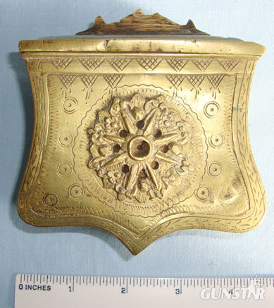Ottoman Empire Palaskas Brass Cartridge Box The Hinged Lid & Attachment For Belt Palaskas Brass Cartridge Box The Hinged Lid & Attachment For Belt. Antique & Militaria in 