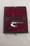 Late 19th Century Cased Belgian Rifled Pinfire Revolver .30 Revolver