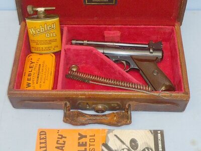 Webley & Scott Very Special* An Official Souvenir from Webley & Scott, Pre-war Webley Senior .22 in a Handmade Leather Case Containing all Original Accessories Part of the Keith Bayliss Collection. 22436.  .22