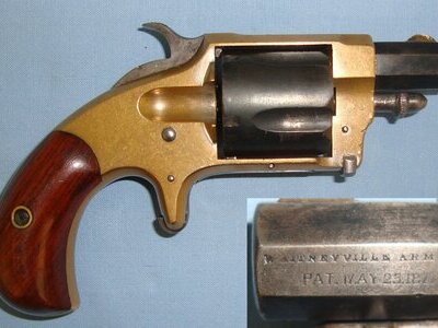RARE SNUB NOSE**MINT BORE**ALL MATCHING NUMBERS**1871-1879 Whitneyville Armoury USA Model 2 ½ Brass Framed .38 Rim Fire 5 Shot Revolver With Rare Short Variant 1 ½” Octagonal Barrel. Sn 22549 .38 Revolver