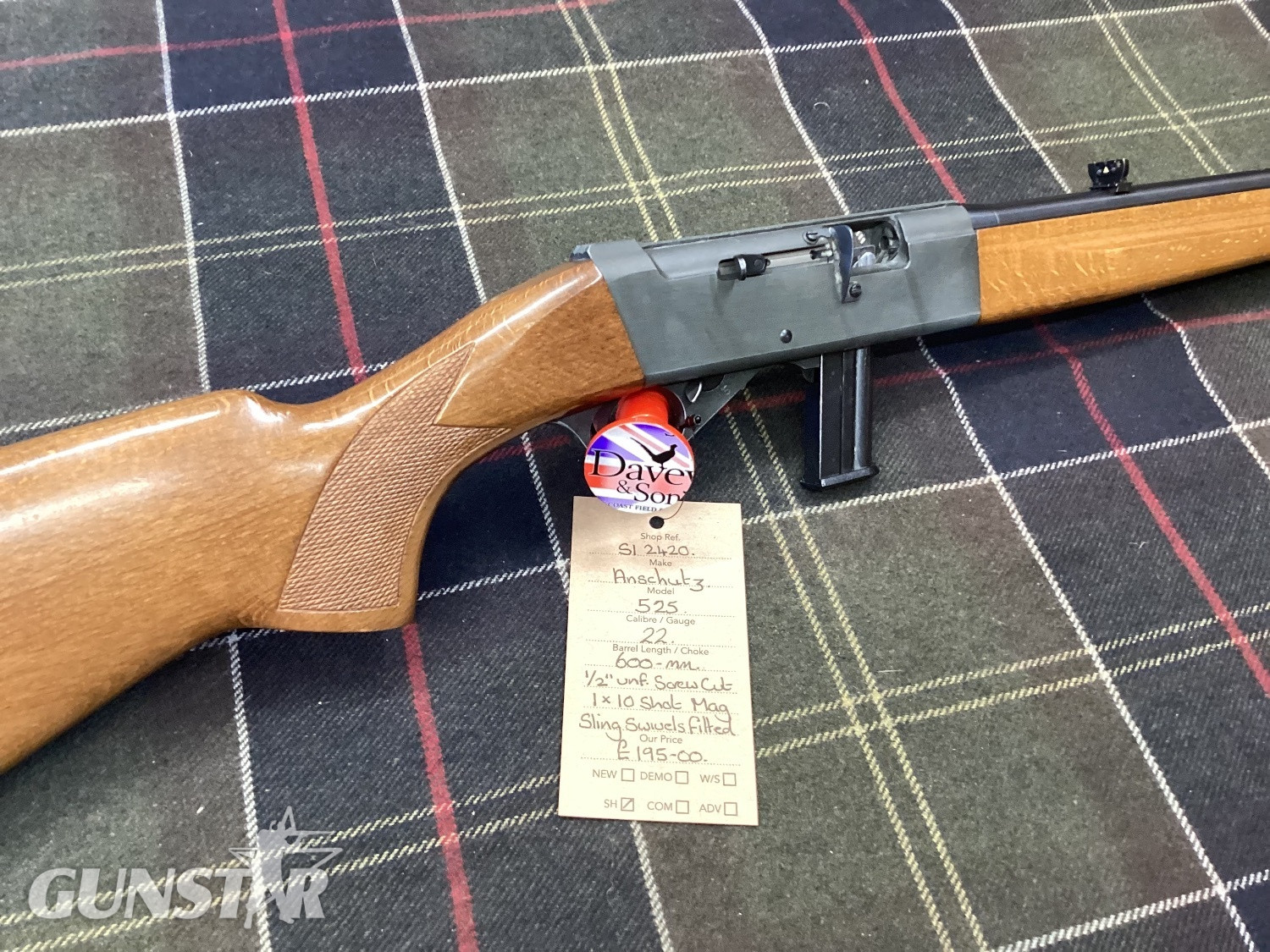 J.G. Anschütz MODEL 525 S/A Semi-Auto .22 Rifle in 
