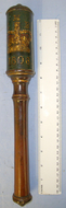 1808 Dated British George III Mahogany Baluster Tipstaff / Truncheon With Hand Painted Decoration Crown GR III Royal Cypher, ‘*12.D’ Between Shield Device ‘T.M’  Antique & Militaria