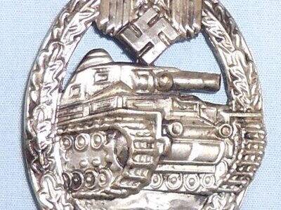 Nazi German Bronze Tank Battle Badge (Solid back). N 185. Nazi German Bronze Tank Battle Badge (Solid back). N 185. Antique & Militaria