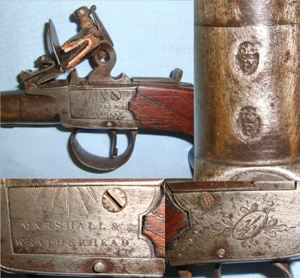  Marshall & Weatherhead 54 Bore Flintlock Pocket Pistol With Screw Off Barrel .54 Cal Muzzleloader Muzzleloader
