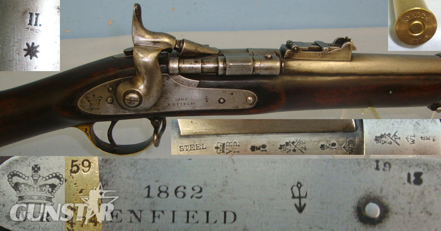 Royal Small Arms Factory (Enfield) To The 59th (2nd Nottinghamshire) Regiment & 1 x Inert Deact Round. Sn 22131 Single Shot .577 Snider Rifle