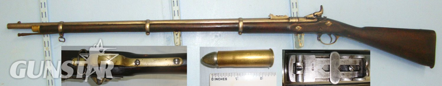  Royal Small Arms Factory (Enfield) To The 59th (2nd Nottinghamshire) Regiment & 1 x Inert Deact Round. Sn 22131 Single Shot .577 Snider Rifle