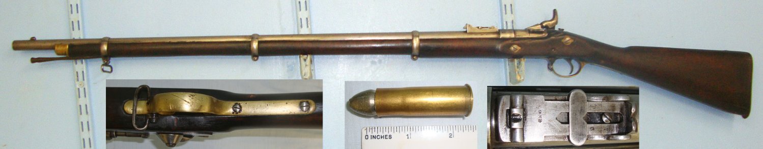  Royal Small Arms Factory (Enfield) To The 59th (2nd Nottinghamshire) Regiment & 1 x Inert Deact Round. Sn 22131 Single Shot .577 Snider Rifle