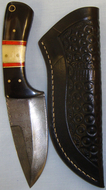 *Custom Made Broad Blade Skinning Knife and Leather Sheath. ED 2556 Hunting Knive