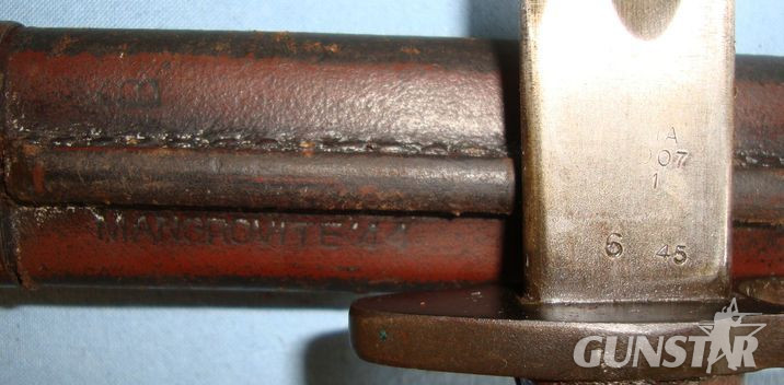  1907 Pattern, Australian, Lithgow, Bayonet & No.1 MK 2 Scabbard Marked Mangrovit Bayonet