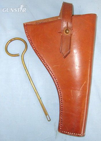 British WD Brown Leather Open Top Holster For Webley .455 Service Revolvers For Machine Gun Crews British WD Brown Leather Open Top Holster For Webley .455 Serv Care & Storage in 