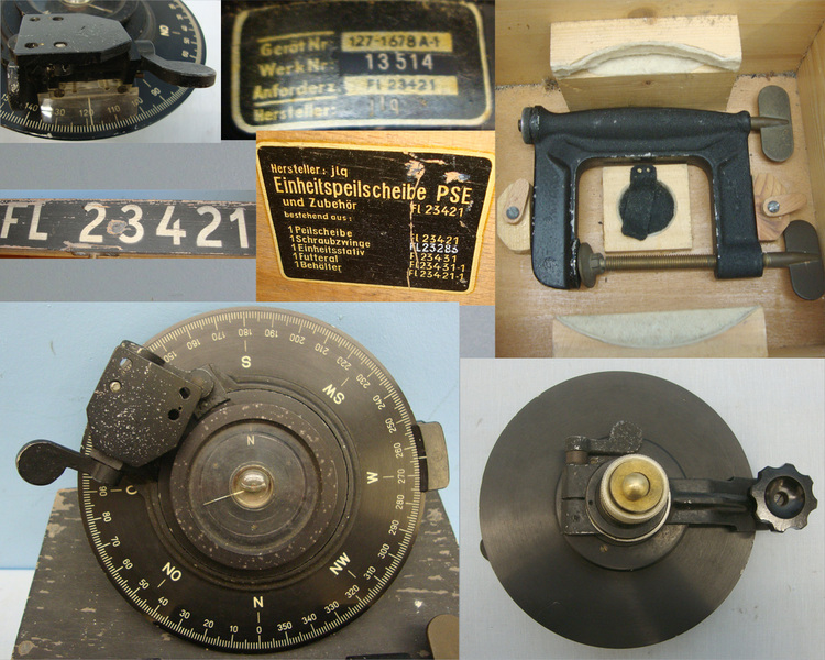 Transit Cased WW2 Nazi German Luftwaffe Fl.23421 Einheitspeilscheibe PSE Aircraft Compass By \'jlq\' (V.Hodek, Flugzeuggerte, Prague) Other Accessory