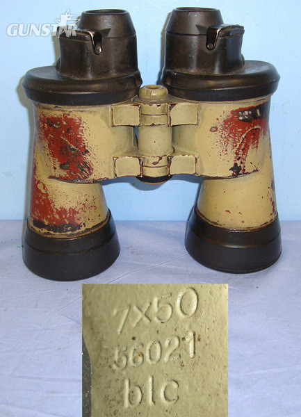 WW2, Nazi German Kriegsmarine Armoured, U-Boat Turret, \'U-Bootglas\' 7x 50 Binoculars By Carl Zeiss, Jena (blc). Sn 18685  Sight & Optic in 