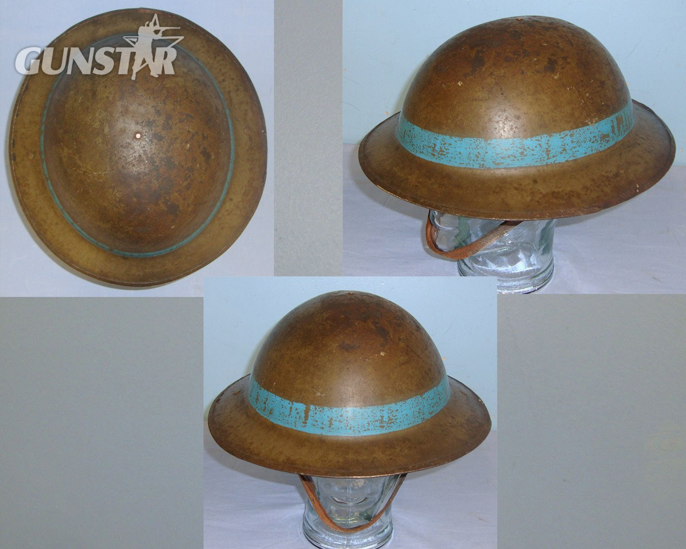  WW1 British Made Brodie Combat Helmet By M/247 (J & J Maxfield & Sons Ltd Sheffield 1916 –1918) Supplied To U.S Army Expeditionary Forces (U.S Designation The Model 1917 Trench Combat Helmet) With A.J. Bates Webster Mass (Massachusetts USA) Liner. Sn  2  Clothing