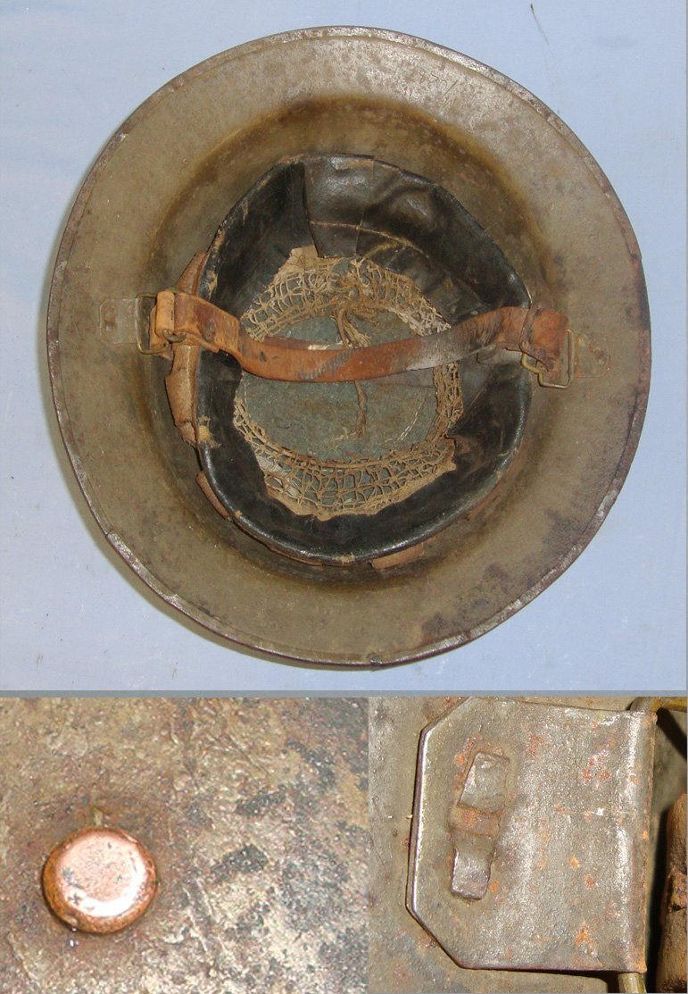 WW1 British Made Brodie Combat Helmet By M/247 (J & J Maxfield & Sons Ltd Sheffield 1916 –1918) Supplied To U.S Army Expeditionary Forces (U.S Designation The Model 1917 Trench Combat Helmet) With A.J. Bates Webster Mass (Massachusetts USA) Liner. Sn  2  Clothing