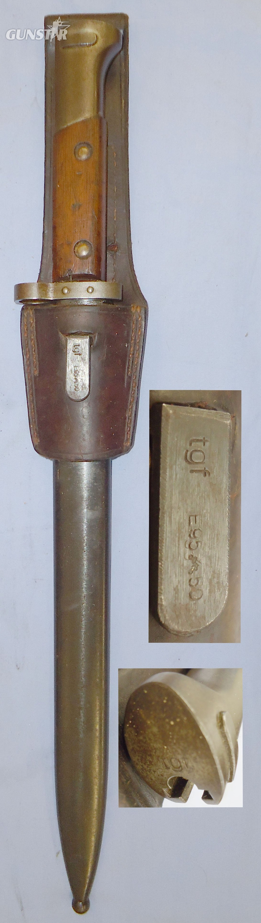 Czechoslovakian V-24 Bayonet Scabbard & Frog. 22534:4. Bayonet