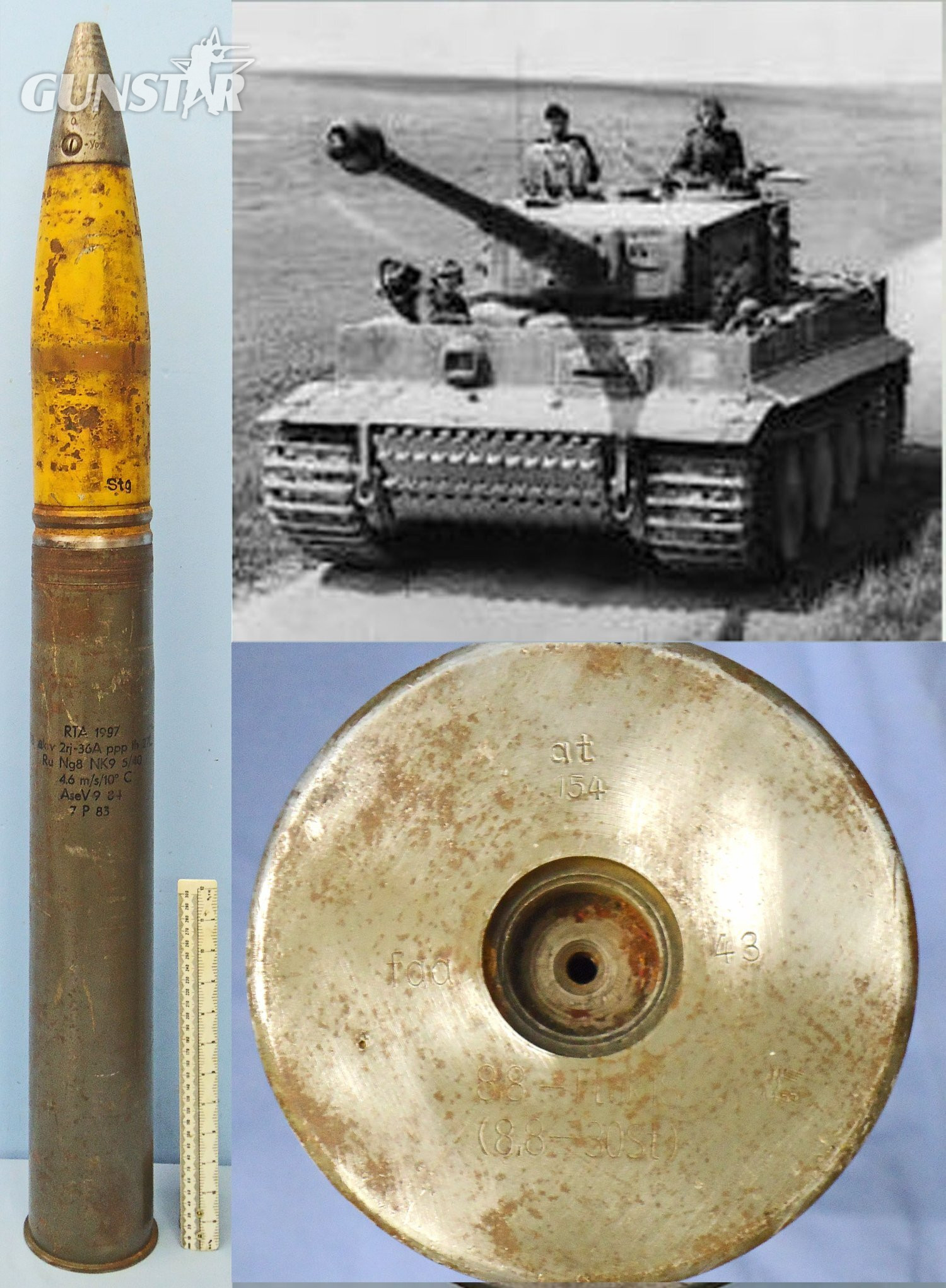 DEACTIVATED INERT. WW2, German Tiger 1 Tank, 1943 Dated, Unfired 88mm (88 x 571R) High Explosive (HE) Round for the 88mm Tiger 1 KWK 36 tank gun and the Flak 18 Towed Anti-aircraft/Tank and Naval Guns. Sn 23347 DEACTIVATED INERT. WW2, German Tiger 1 Tank, 1943 Dated, Unfired 88mm (88 x 571R) High Explosive (HE) Round for the 88mm Tiger 1 KWK 36 tank gun and the Flak 18 Towed Anti-aircraft/Tank and Naval Guns. Sn 23347 Various Other Ammunition in 