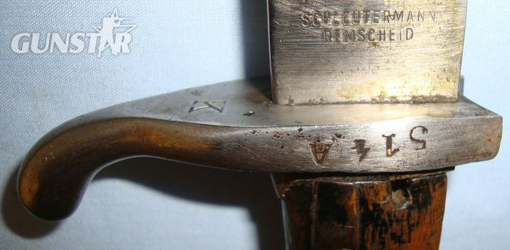  Schleutermann Remscheid , RARE MAKER, MATCHING NUMBERS, WW1 1917 Imperial German Bayonet