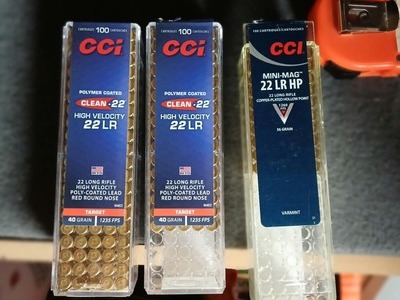 CCI (Component Concepts Inc) Clean 22LR & Mini Mag .22 Long Rifle (.22 LR) Hunting Rounds