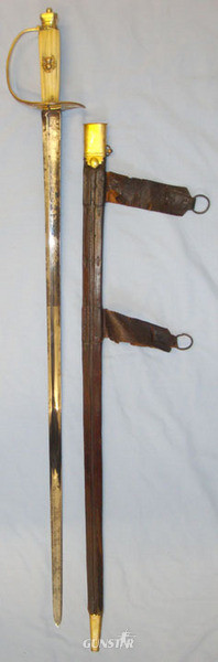 Pre 1786 American War Of Independence American Infantry Officer's Sword With Ant Sword in 