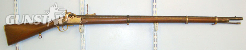 Continental Military 3 Band Muzzle Loading .600 Calibre Percussion Rifle With Un 3 Band Muzzle Loading .600 Calibre Percussion Rifle With Unusual Integral Hinged Muzzleloader  Rifle in 