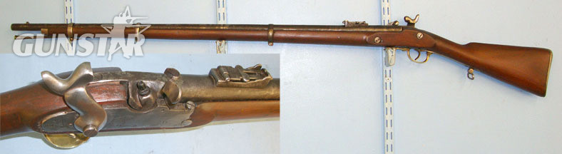 Continental Military 3 Band Muzzle Loading .600 Calibre Percussion Rifle With Un 3 Band Muzzle Loading .600 Calibre Percussion Rifle With Unusual Integral Hinged Muzzleloader  Rifle