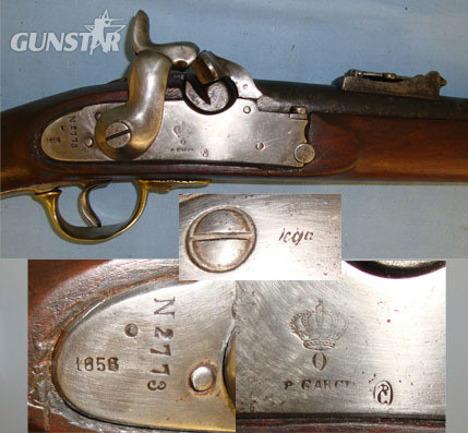  Continental Military 3 Band Muzzle Loading .600 Calibre Percussion Rifle With Un 3 Band Muzzle Loading .600 Calibre Percussion Rifle With Unusual Integral Hinged Muzzleloader  Rifle