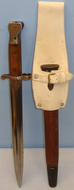 British 1888 Pattern Mark II, 2nd pattern, Lee Metford Bayonet Scabbard and Buff Leather Frog. BAYO 755. Bayonet