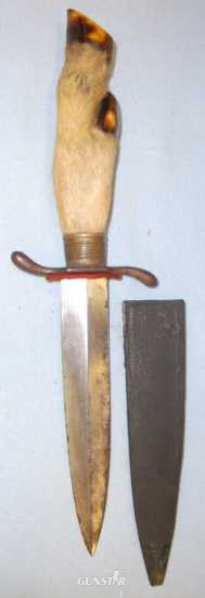WWI German Deer Foot \'Acier Superieur Garanti\' Trench Dagger. ED 2212. Knive in 