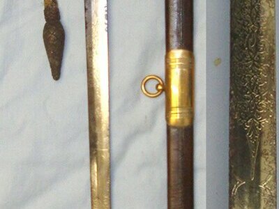 OLDEST BRITISH ARMY REGIMENT**C1870 British Ordnance Proofed Honourable Artillery (HAC) Officer’s Sword By Kenning London With Etched Blade To ‘Richard White’, Bullion Cord & Portepee & Scabbard. Sn 22645:9 Sword