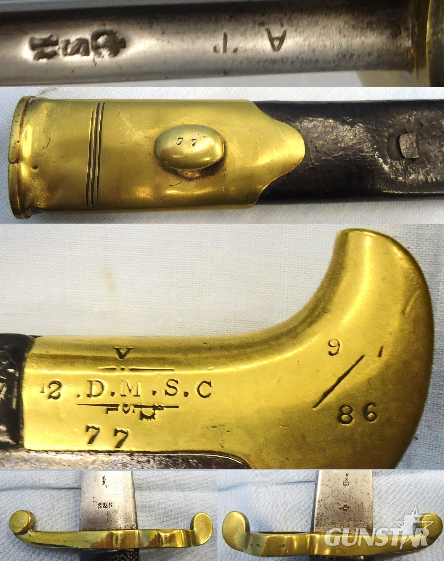 S&K (Schnitzler & Kirschbaum), British Army Sappers, Miners & Engineers Pattern 1855, Post 185,8 Lancaster Rifle Pipeback Sword Bayonet By S&K (Schnitzler & Kirschbaum) & Scabbard. Sn - 23236 Bayonet