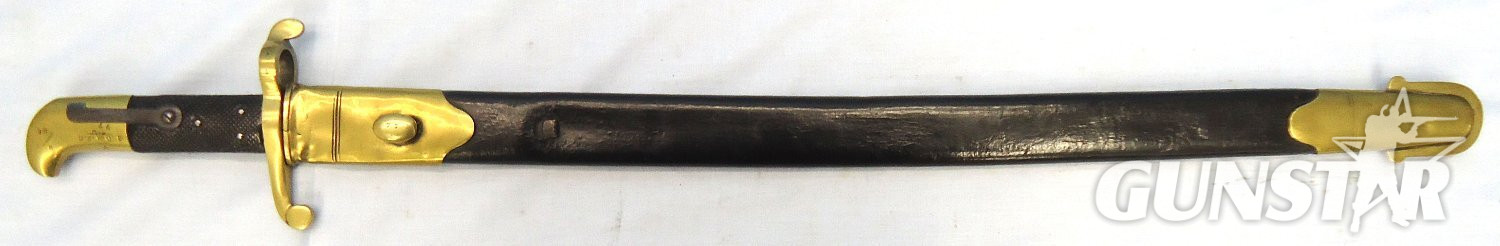 S&K (Schnitzler & Kirschbaum), British Army Sappers, Miners & Engineers Pattern 1855, Post 185,8 Lancaster Rifle Pipeback Sword Bayonet By S&K (Schnitzler & Kirschbaum) & Scabbard. Sn - 23236 Bayonet 