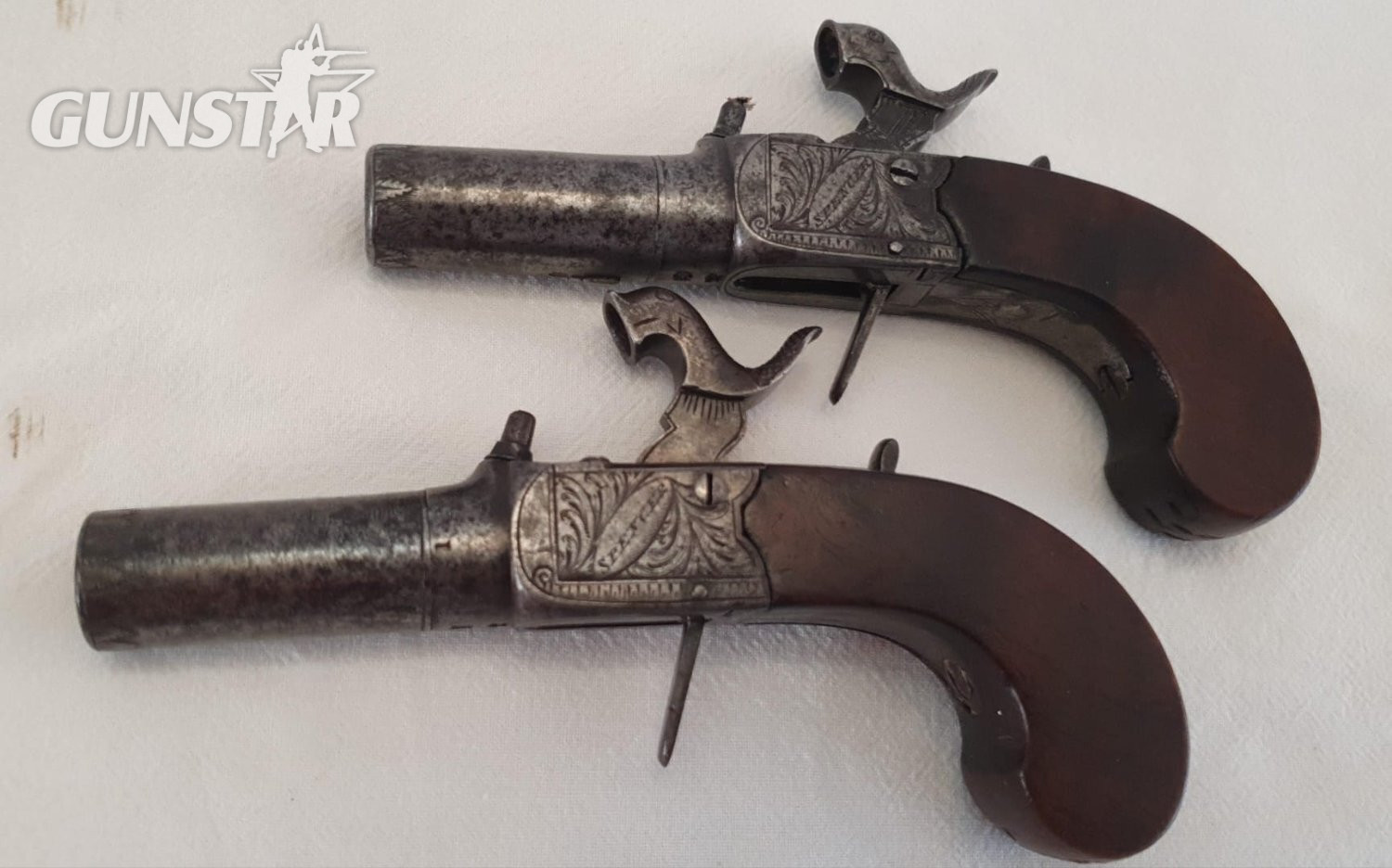 Thomas Spencer Matched pair percussion pocket pistols Obsolete Muzzleloader - {CATEGORY} in 