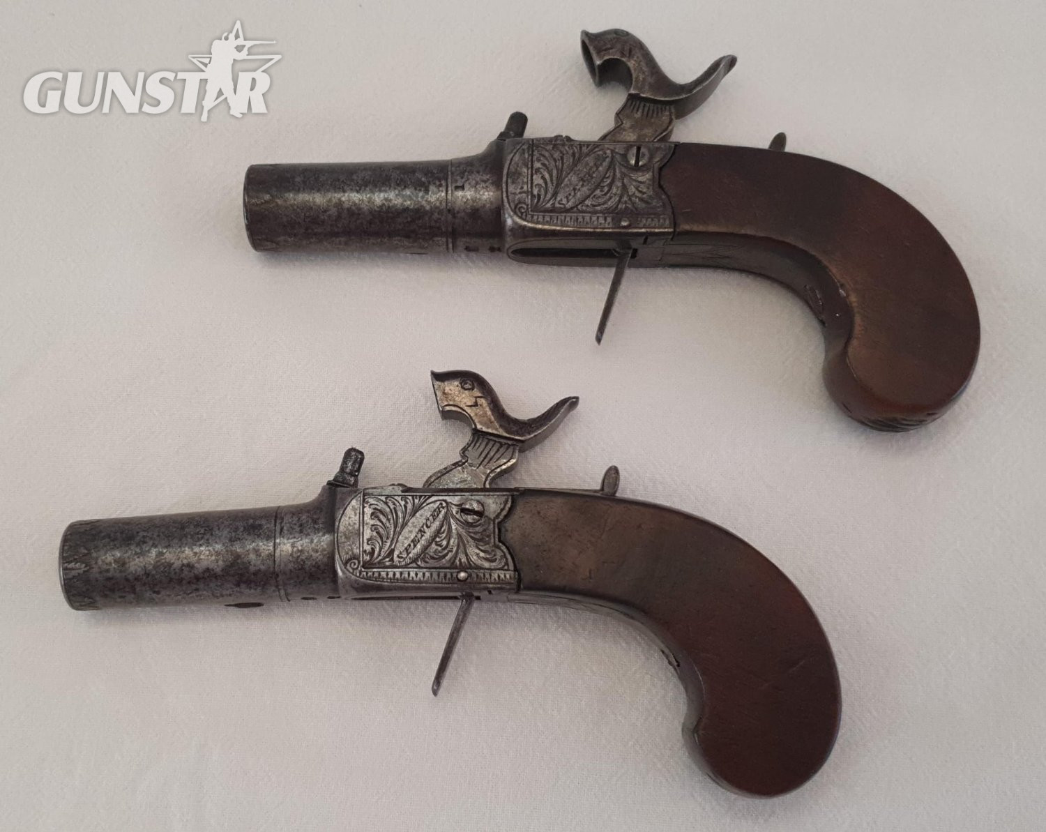 Thomas Spencer Matched pair percussion pocket pistols Obsolete Muzzleloader 