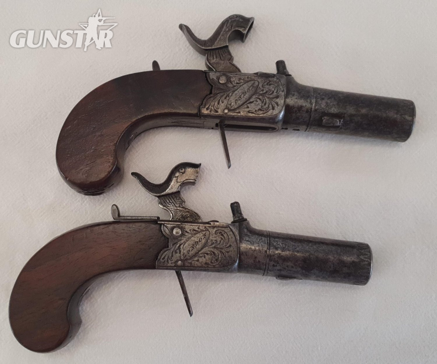 {CATEGORY} - Thomas Spencer Matched pair percussion pocket pistols Obsolete Muzzleloader in 