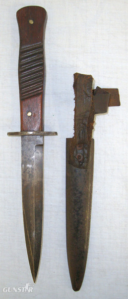  WW1 Era Imperial German Fighting / Trench Knife By Gottleib Hammesfahr Solingen Foche & Scabbard With Integral Belt Loop Knive